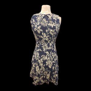 Chaps Blue Floral Sleeveless Summer Dress